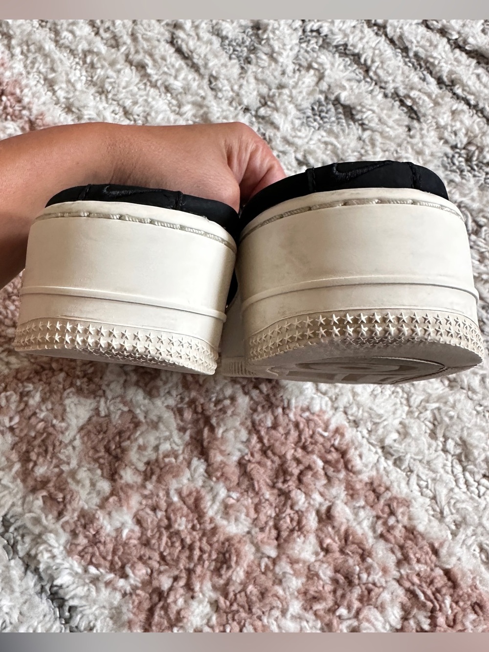 💜 Nike Black AIR FORCE 1 Lover Xx Slip-On Platform Black Mule Loafers White Sole - Picture 8 of 11